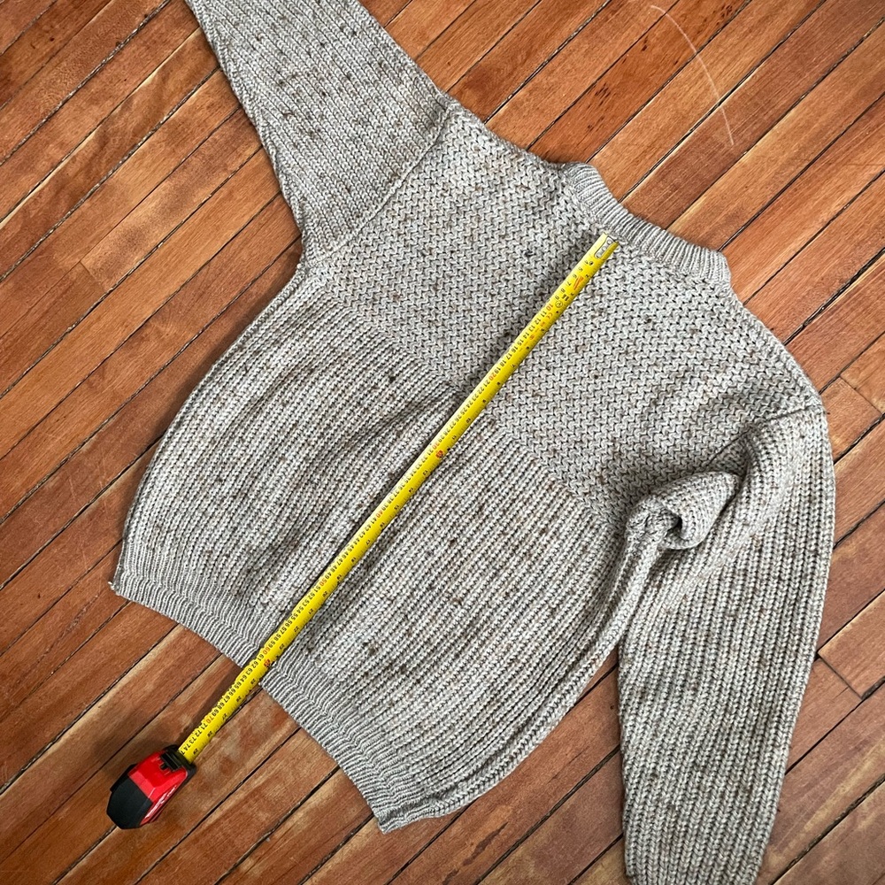 Vintage GRENADIER Mixed-Stitch Tweed Sweater | Oatmeal | Med - Picture 10 of 16